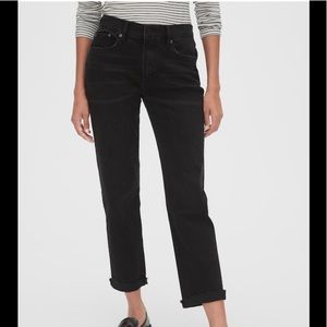 Gap Black High Rise Best Girlfriend Jeans Raw Hem